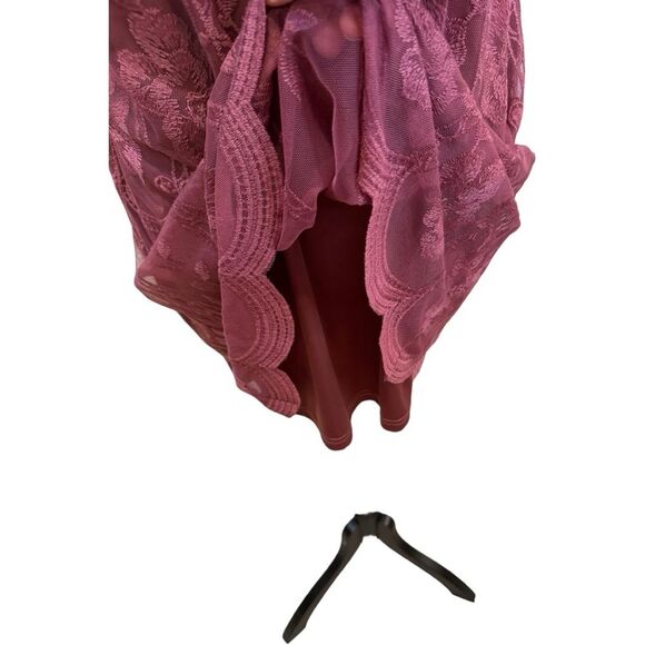 Lace Halter Dress Sleeveless A-Line Mini Dress Party Cocktail - Picture 4 of 8